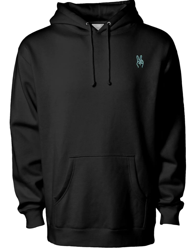Black Peace Sign Hoodie | A Quiet Symbol on a Heavyweight Classic