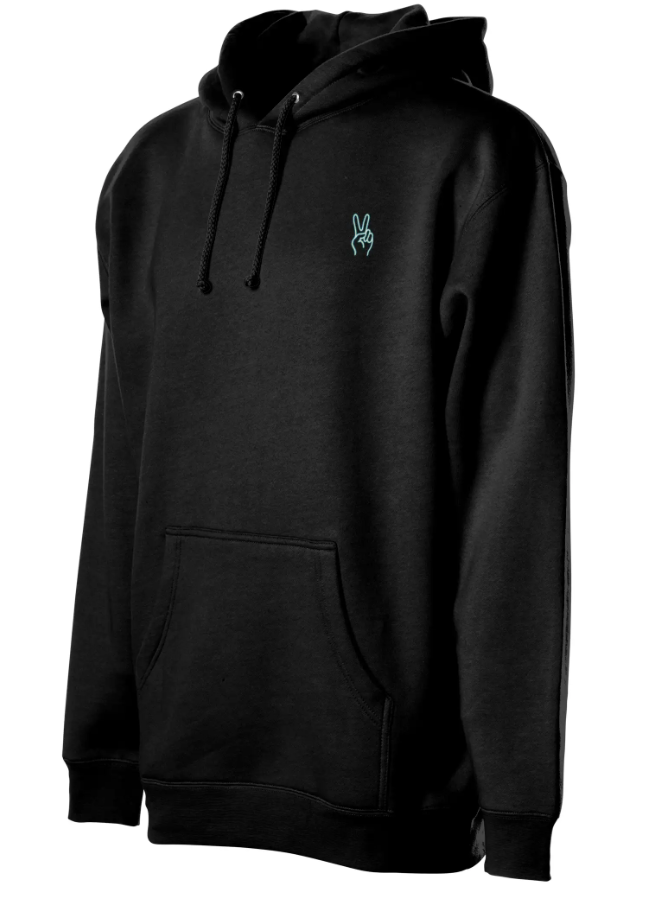 Black Peace Sign Hoodie | A Quiet Symbol on a Heavyweight Classic