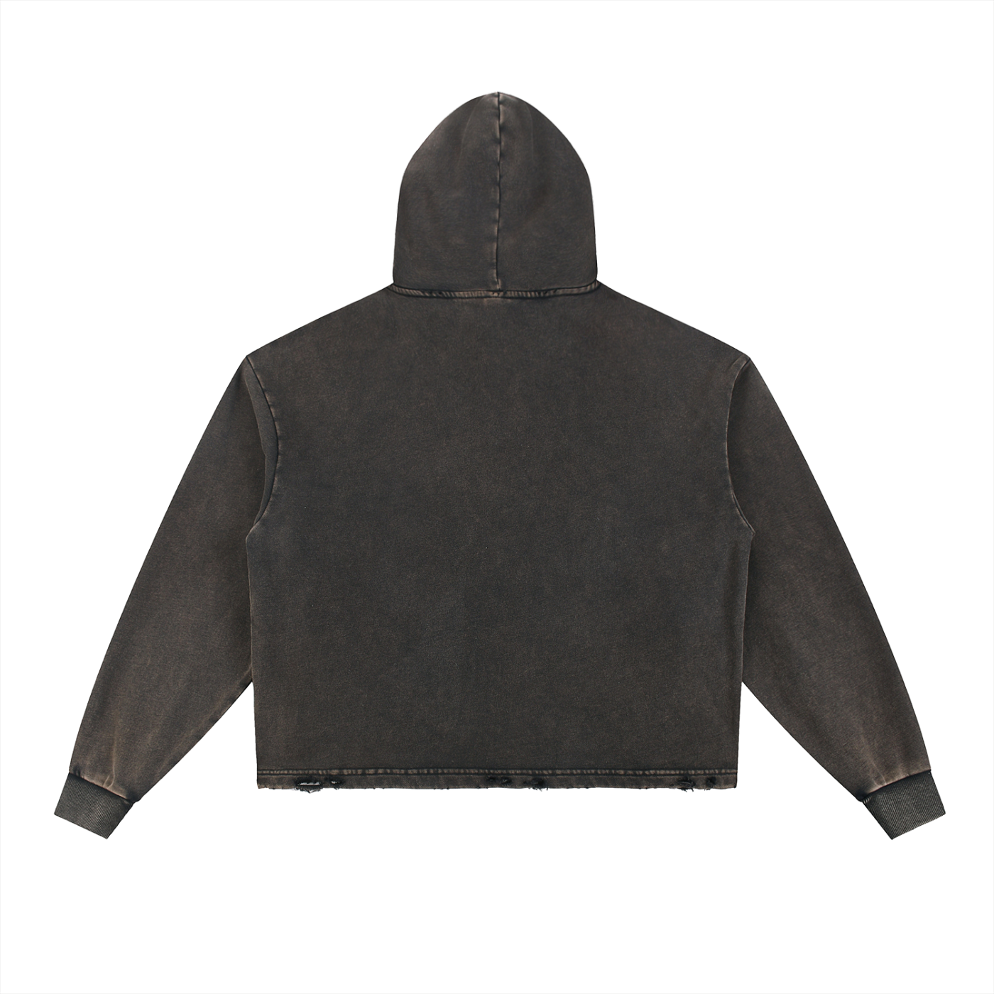 Frayed-Hem Peace Hoodie